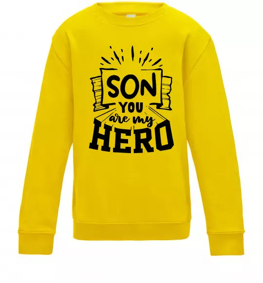 Детский Свитшот Son you are my hero Солнечно желтый фото