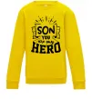 Детский Свитшот Son you are my hero Солнечно желтый фото