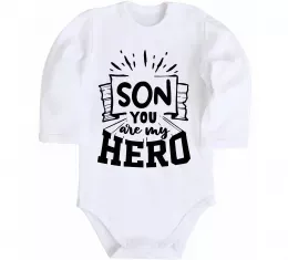 Детский боди Son you are my hero Белый фото