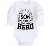 Детский боди Son you are my hero Белый фото
