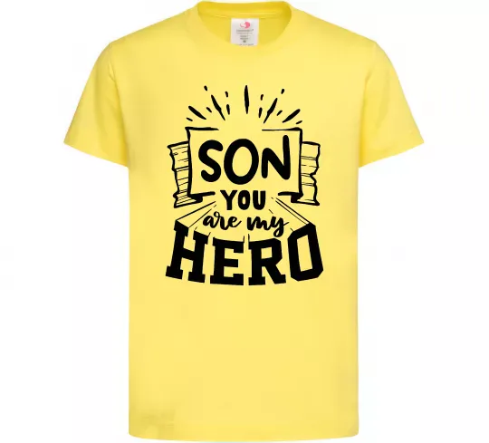 Дитяча футболка Son you are my hero Лимонний фото
