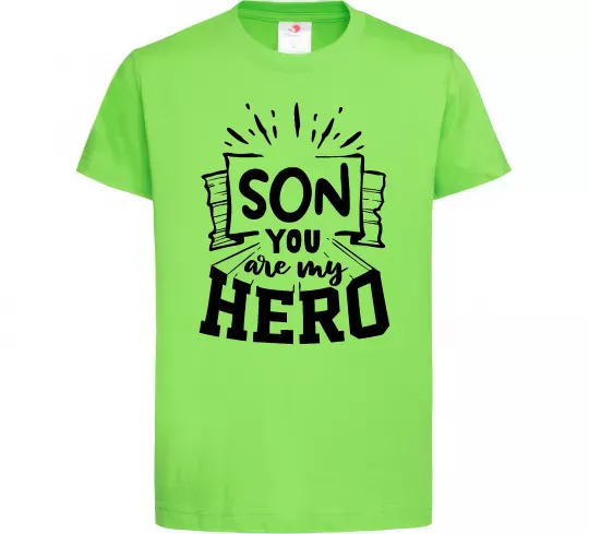 Дитяча футболка Son you are my hero Лаймовий фото
