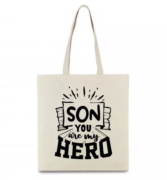 Эко-сумка Son you are my hero Бежевый фото