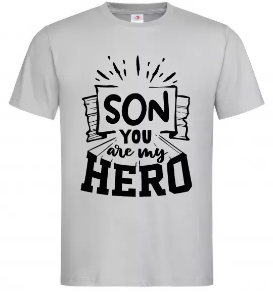 Чоловіча футболка Son you are my hero Сірий фото