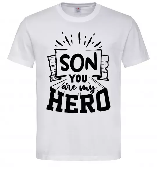 Чоловіча футболка Son you are my hero Білий фото