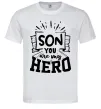 Чоловіча футболка Son you are my hero Білий фото