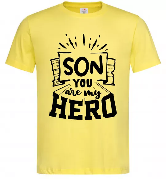 Чоловіча футболка Son you are my hero Лимонний фото