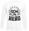 Лонгслив Son you are my hero Белый фото