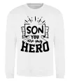 Свитшот Son you are my hero Белый фото