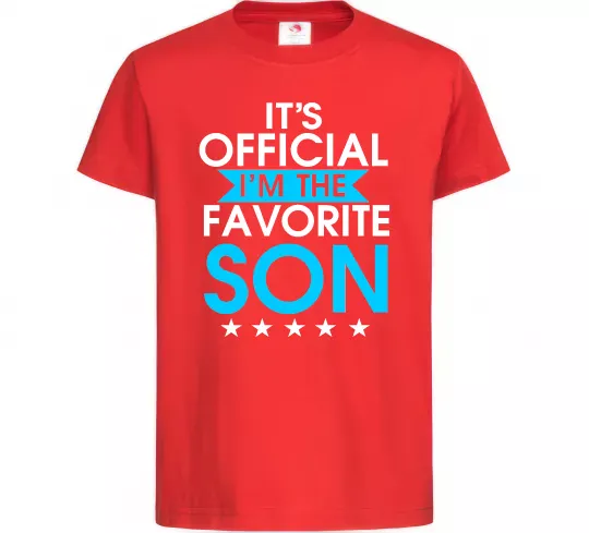 Детская футболка Official favorite son Красный фото