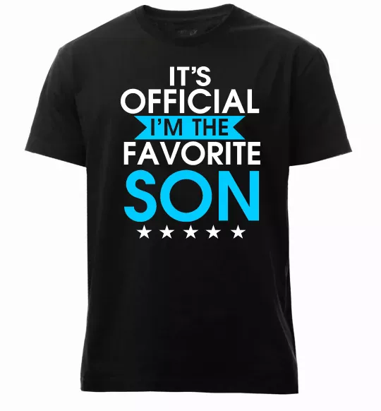 Чоловіча преміум футболка Official favorite son Чорний фото