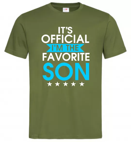 Мужская футболка Official favorite son Оливковый фото