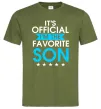 Мужская футболка Official favorite son Оливковый фото