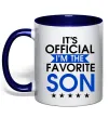 Чашка з кольоровою ручкою Official favorite son Глибокий темно-синій фото