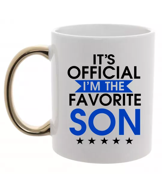 Чашка з кольоровою ручкою Official favorite son Золото фото