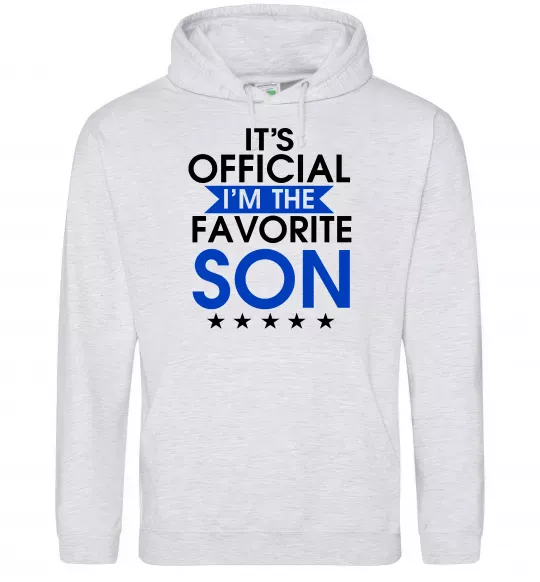Чоловіча толстовка (худі) Official favorite son Сірий меланж фото