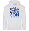 Чоловіча толстовка (худі) Official favorite son Сірий меланж фото