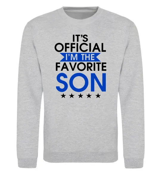 Світшот Official favorite son Сірий меланж фото