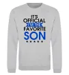 Світшот Official favorite son Сірий меланж фото