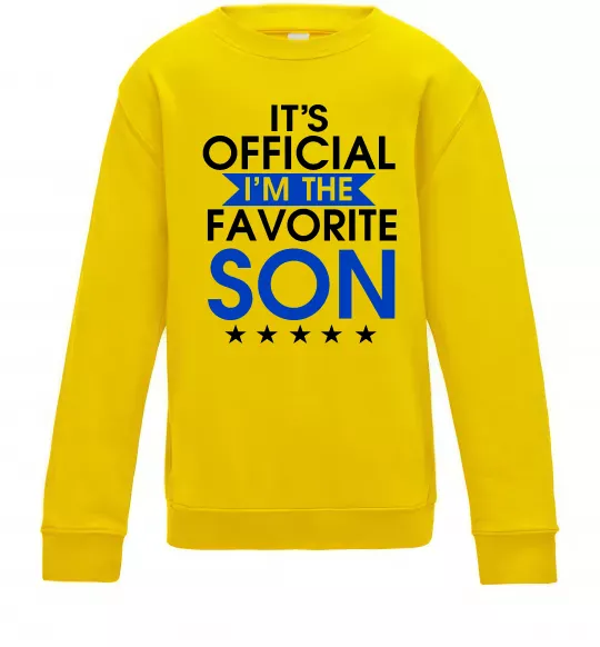 Дитячий світшот Official favorite son Сонячно жовтий фото