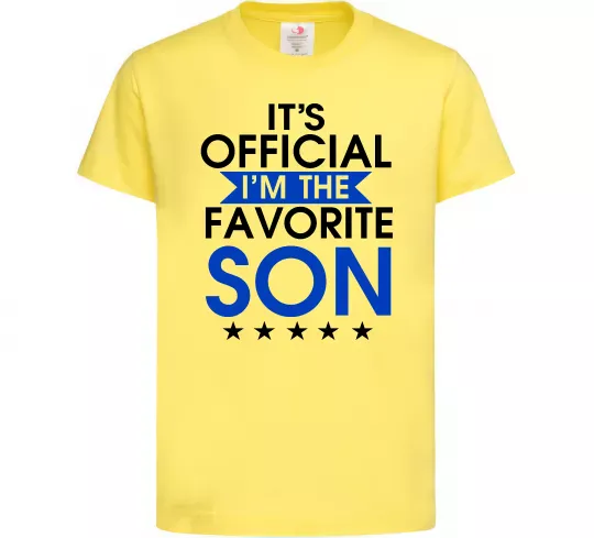 Детская футболка Official favorite son Лимонный фото