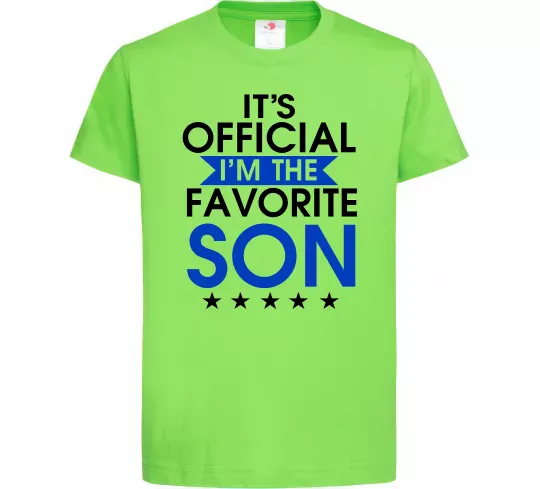 Детская футболка Official favorite son Лаймовый фото