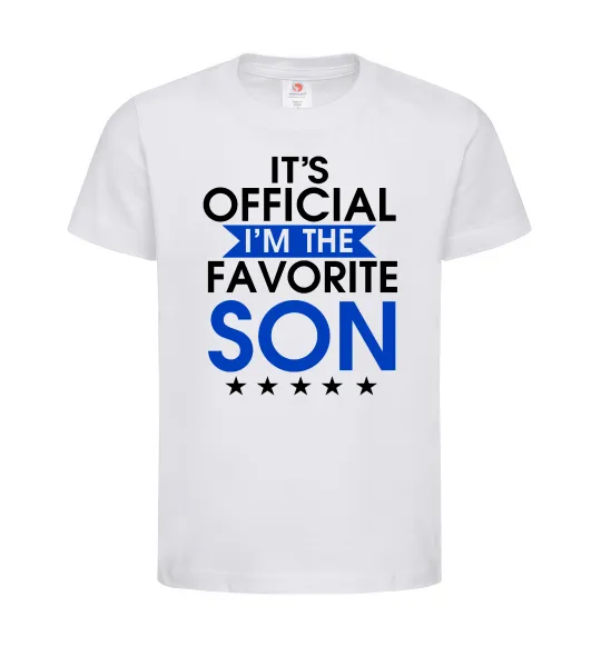 Дитяча футболка Official favorite son Білий фото