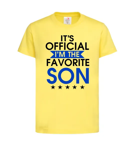 Дитяча футболка Official favorite son Лимонний фото