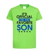 Дитяча футболка Official favorite son Лаймовий фото