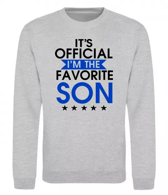 Свитшот Official favorite son Серый меланж фото