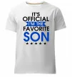 Чоловіча преміум футболка Official favorite son Білий фото