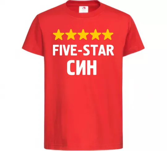 Дитяча футболка Five-star син Червоний фото