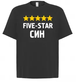 Футболка Оверсайз Five-star син Чорний фото