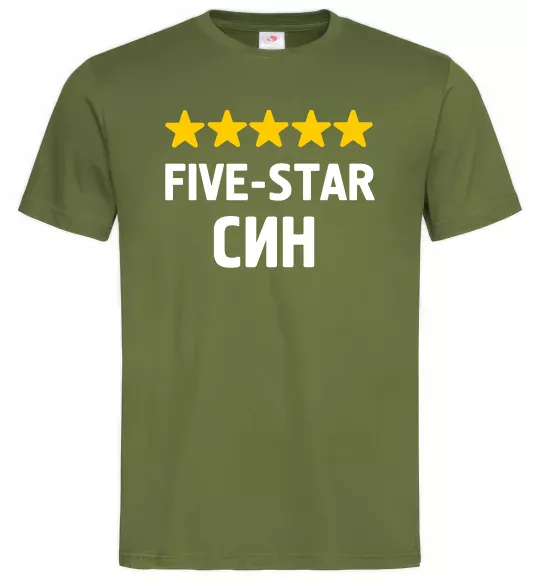 Мужская футболка Five-star син Оливковый фото