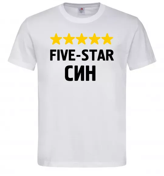 Мужская футболка Five-star син Белый фото