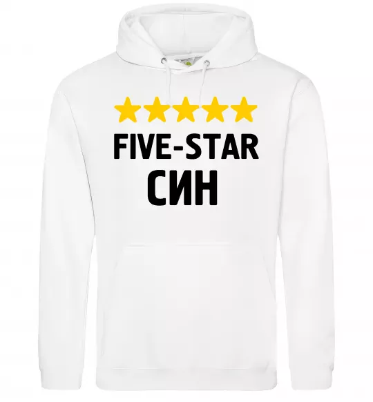 Чоловіча толстовка (худі) Five-star син Білий фото