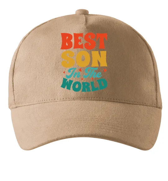 Кепка Best son in the world colors Песочный фото