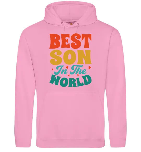 Мужская толстовка (худи) Best son in the world colors Розовый фото