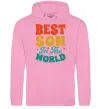 Мужская толстовка (худи) Best son in the world colors Розовый фото