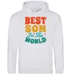 Мужская толстовка (худи) Best son in the world colors Серый меланж фото