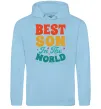 Мужская толстовка (худи) Best son in the world colors Голубой фото
