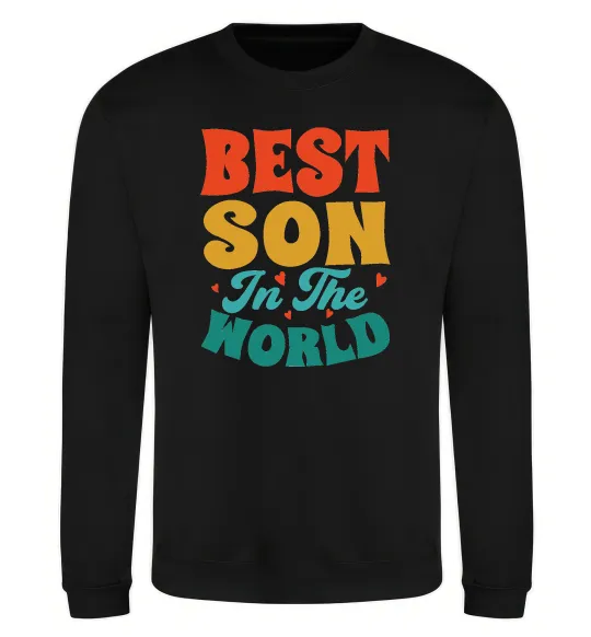 Світшот Best son in the world colors Чорний фото