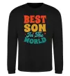 Світшот Best son in the world colors Чорний фото