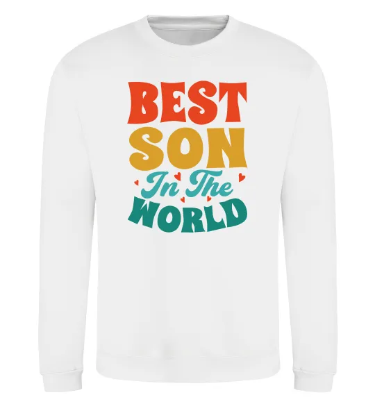 Світшот Best son in the world colors Білий фото