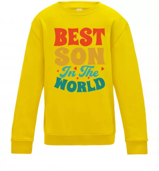 Детский Свитшот Best son in the world colors Солнечно желтый фото