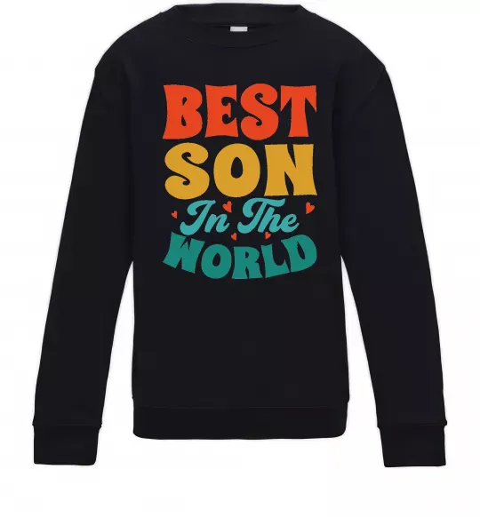 Детский Свитшот Best son in the world colors Черный фото