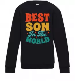 Детский Свитшот Best son in the world colors Черный фото