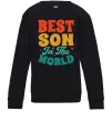 Детский Свитшот Best son in the world colors Черный фото