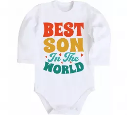 Детский боди Best son in the world colors Белый фото
