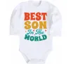 Дитячий бодік Best son in the world colors Білий Дитячий бодік Best son in the world colors Білий фото